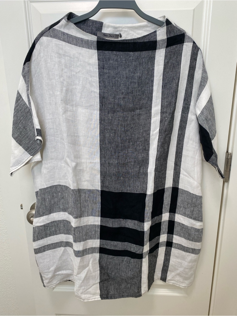 Beau Jours Linen Dress short sleeve pockets Medium - Picture 2 of 11